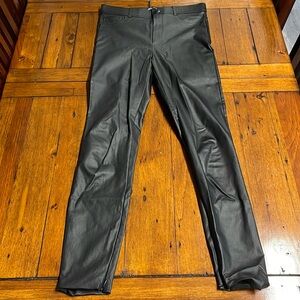 Zara coated skinny legging / pants, black leather inspired super high rise